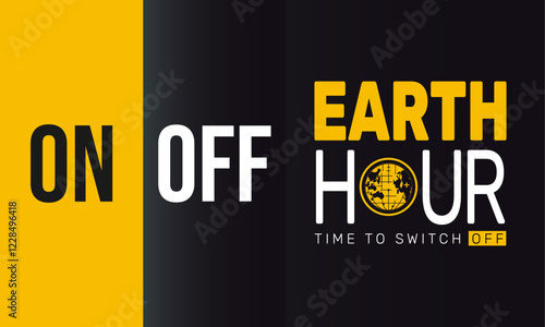 Earth Hour is celebrated in March. This holiday-themed design is perfect for backgrounds, banners, greeting cards, posters with text inscription, Classic social media posts.