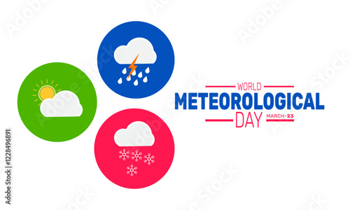 World Meteorological Day  is celebrated in March. This holiday-themed design is perfect for backgrounds, banners, greeting cards, posters with text inscription, Classic social media posts.
