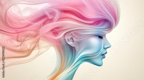 Wallpaper Mural Soft Colorful Smoke Enveloping a Figure on a Creative Stage Torontodigital.ca