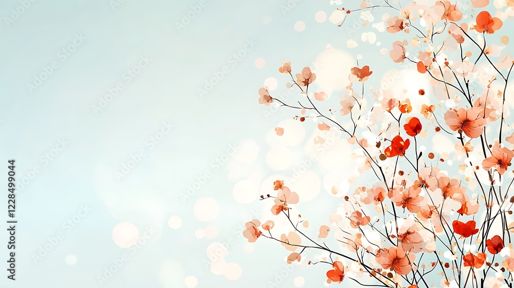 Gentle blossoms in pastel color style with textured background nature scene soft lighting Gentle blossoms in pastel color style with textured background nature scene soft lighting