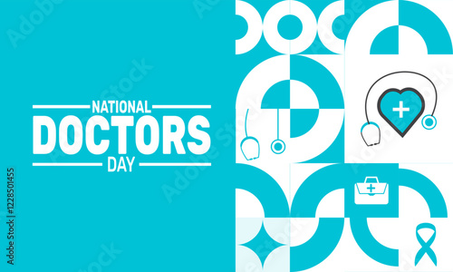 National Doctors' Day celebrated in March. This holiday-themed design is perfect for backgrounds, banners, greeting cards, posters with text inscription, Classic social media posts. vector