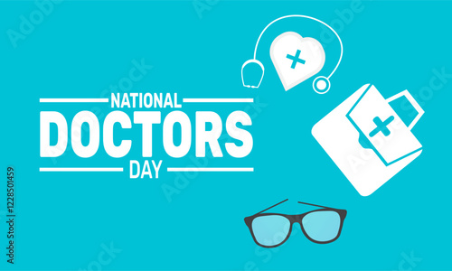 National Doctors' Day celebrated in March. This holiday-themed design is perfect for backgrounds, banners, greeting cards, posters with text inscription, Classic social media posts. vector