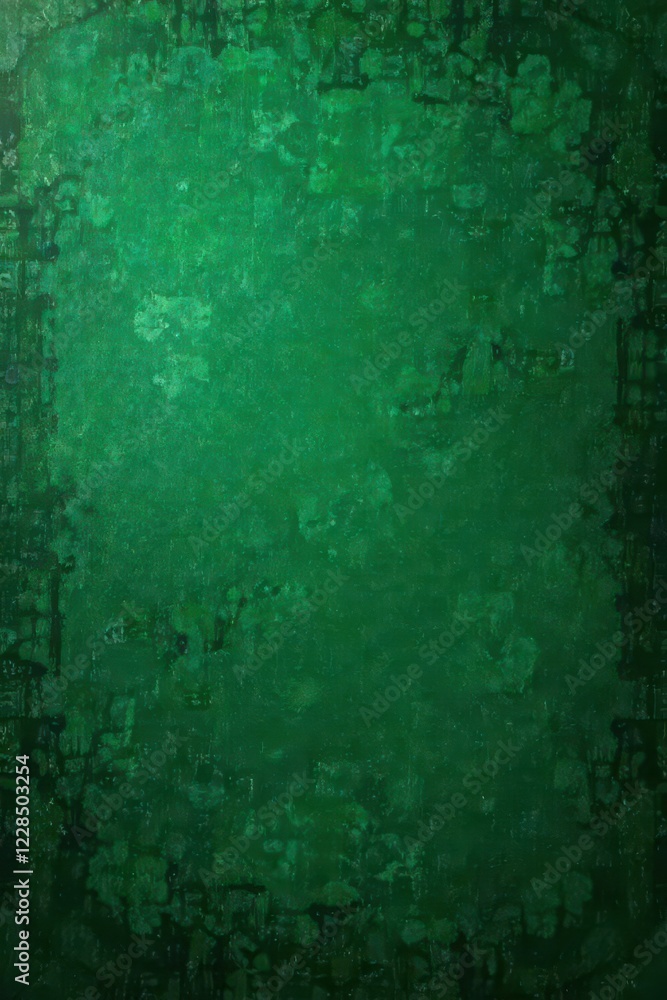 Fototapeta premium Deep green distressed texture with mottled shading, element, eco, dirty