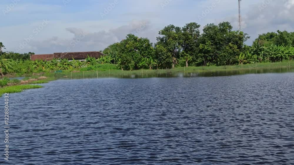 view of fishing pond in the day view of fishing pond in the day