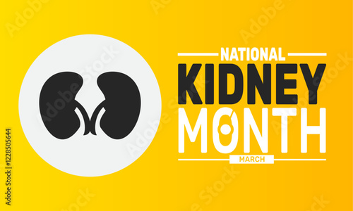 National Kidney Month. This holiday-themed design is perfect for backgrounds, banners, greeting cards, posters with text inscription, Classic social media posts. vector illustration