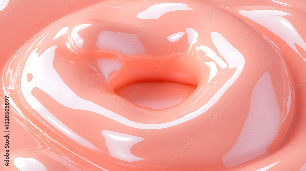 Abstract swirl of peach colored glossy liquid substance Abstract swirl of peach colored glossy liquid substance