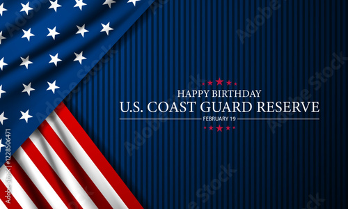 U.S. Coast Guard Reserve Birthday February 19 Design Background Illustration