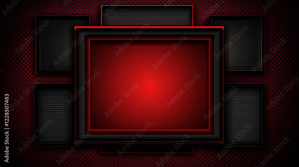 Abstract Red and Black Framed Design Background Abstract Red and Black Framed Design Background