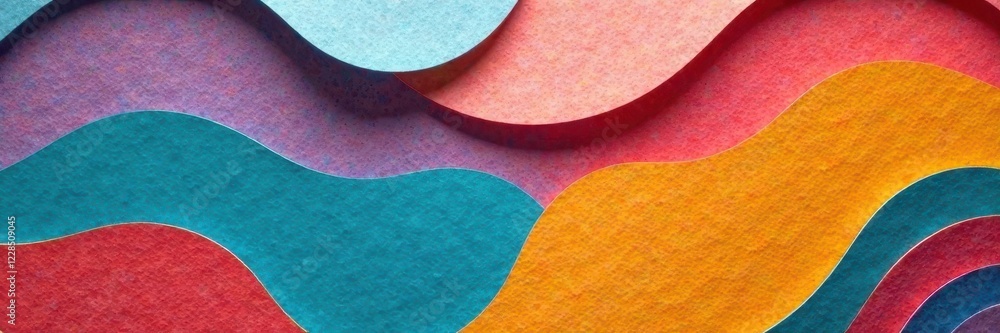 Layered paper shapes, vibrant colors, textured surface, vibrant, design Layered paper shapes, vibrant colors, textured surface, vibrant, design