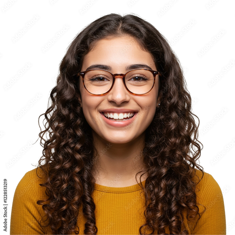 Obraz premium Happy and smiling young Uruguayan woman, isolated on a transparent background