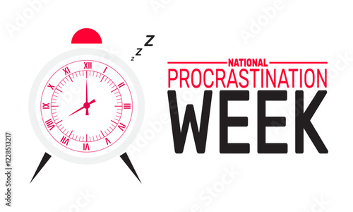 March is National Procrastination Week. This holiday-themed design is perfect for backgrounds, banners, greeting cards,
 posters with text inscription, and social media posts. Vector illustration.