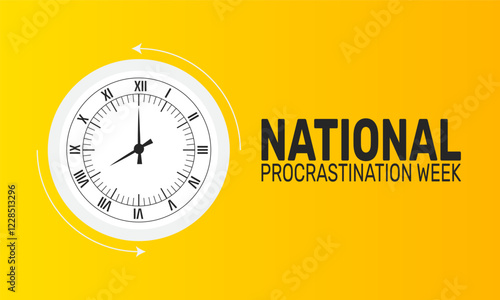 March is National Procrastination Week. This holiday-themed design is perfect for backgrounds, banners, greeting cards,
 posters with text inscription, and social media posts. Vector illustration.