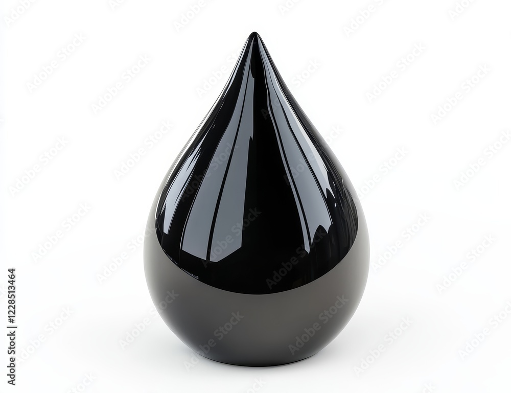 Single black oil drop isolated on white. (2) Single black oil drop isolated on white. (2)