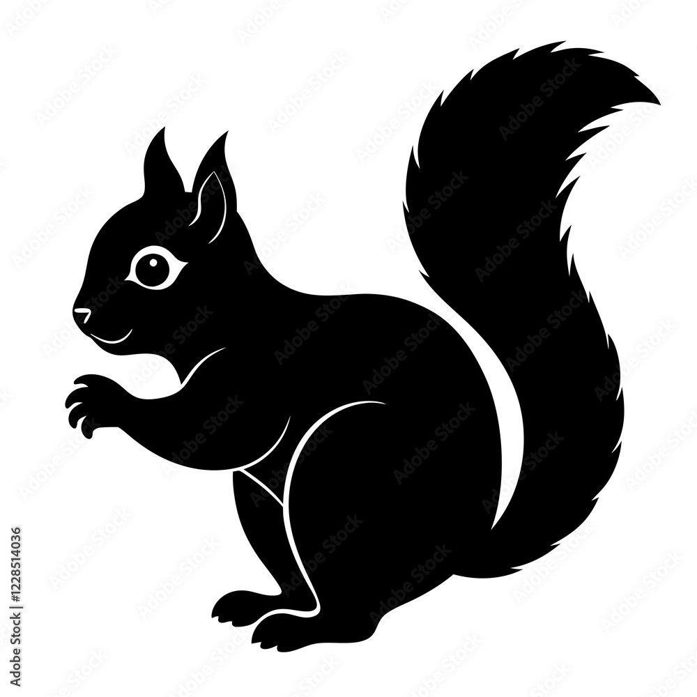 Cute Black Vector Squirrel Line Art Black Vector Silhouette Cartoon Illustratio Cute Black Vector Squirrel Line Art Black Vector Silhouette Cartoon Illustratio