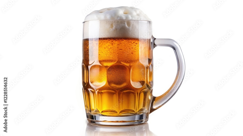 Panoramic Photo of Beer Mug Isolated, White Background, Brewing, Ale, Lager, Stout, Beer Glass, Drink, Beverage, Cold Beer Panoramic Photo of Beer Mug Isolated, White Background, Brewing, Ale, Lager, Stout, Beer Glass, Drink, Beverage, Cold Beer