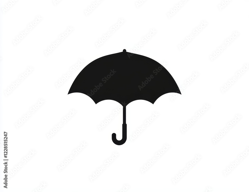 Simple black umbrella silhouette icon. Simple black umbrella silhouette icon.
