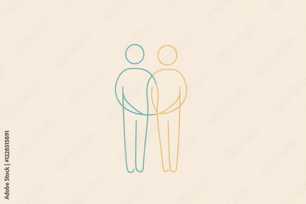 minimalist friendship icons in continuous line style pastel color palette clean design minimalist friendship icons in continuous line style pastel color palette clean design