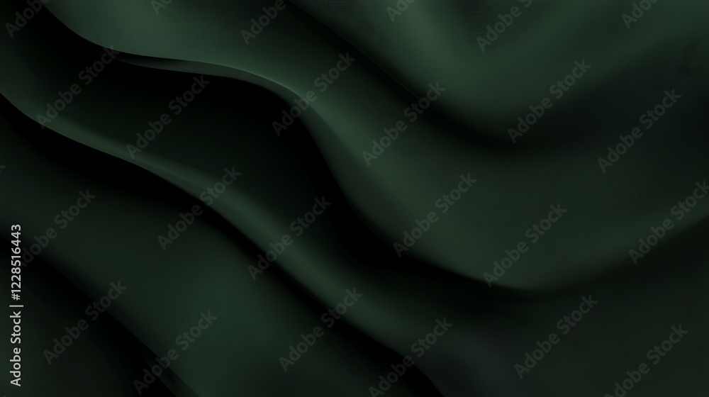 Obraz premium Dark Green Fabric Draped in Soft Waves