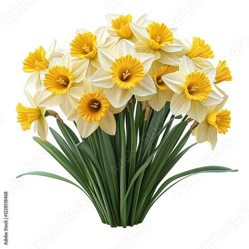 Wallpaper Mural A vibrant bouquet of daffodils with yellow and white petals, symbolizing spring and renewal. Torontodigital.ca