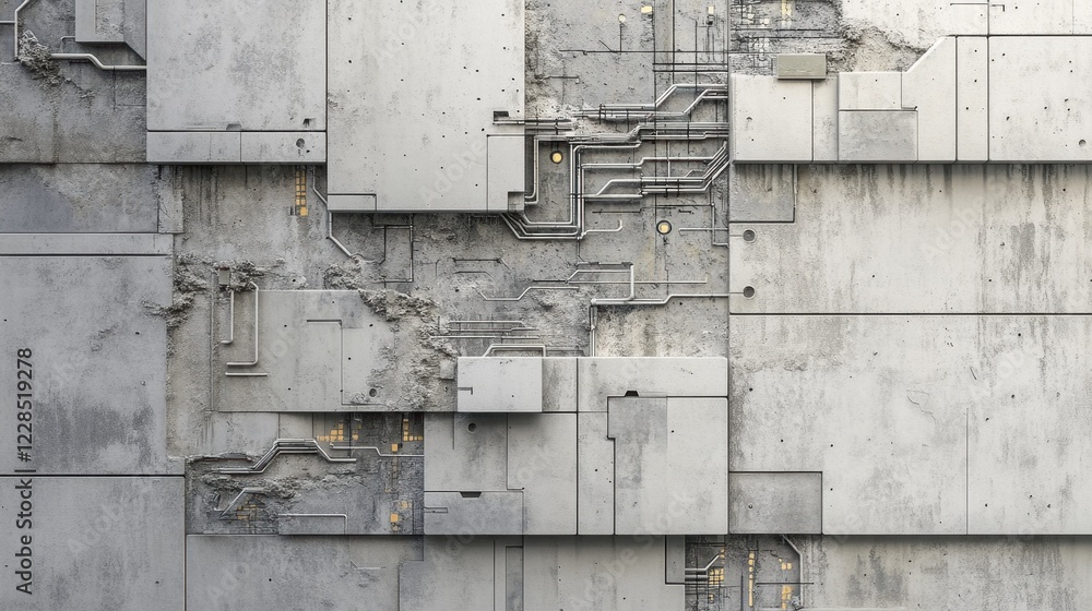 An abstract technology background is depicted through a concrete canvas adorned with intricate plaster textures, creating a visually captivating and dynamic representation of modern innovation An abstract technology background is depicted through a concrete canvas adorned with intricate plaster textures, creating a visually captivating and dynamic representation of modern innovation