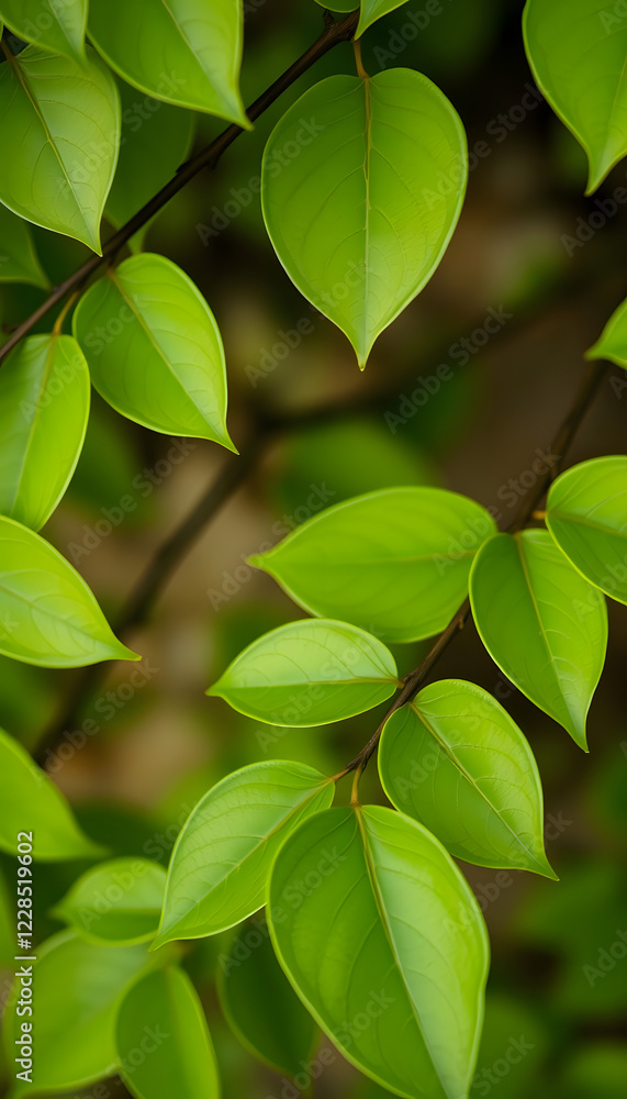 Wellbeing Green Leaves Circular Horizontal, cinematic, with white tones Wellbeing Green Leaves Circular Horizontal, cinematic, with white tones
