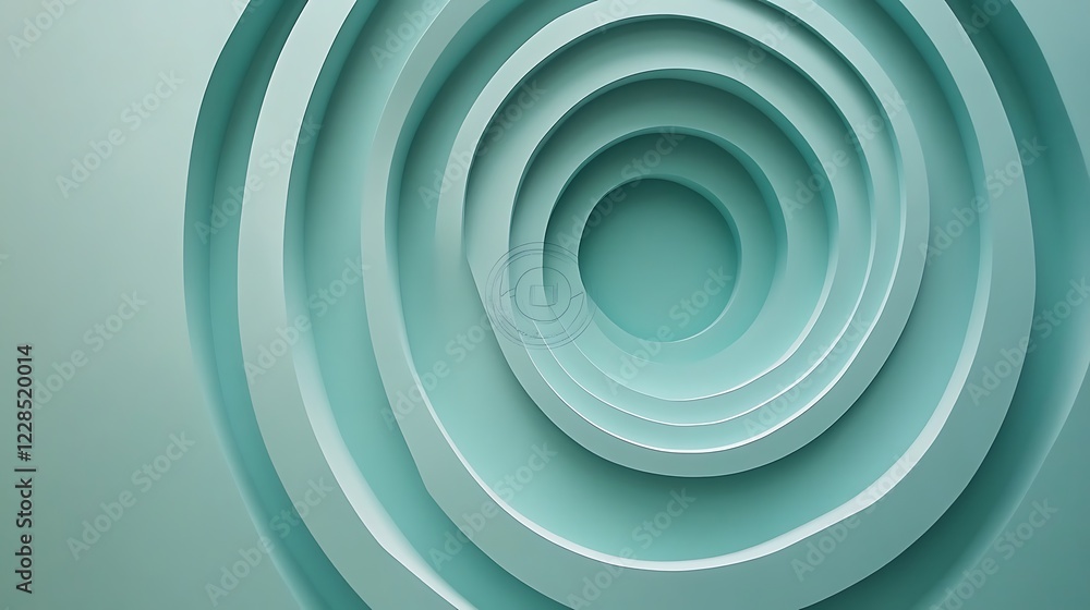 Fototapeta premium Abstract Teal Concentric Circles Design Pattern