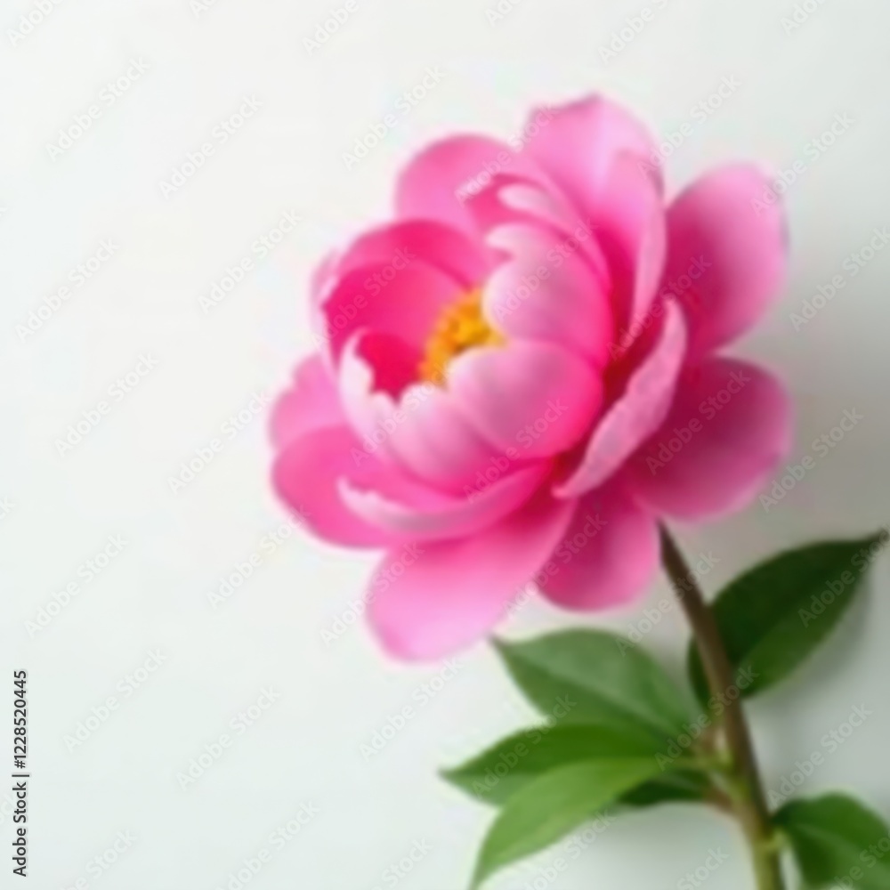 Single fresh pink peony blossom, pristine white backdrop, plant, texture, simple Single fresh pink peony blossom, pristine white backdrop, plant, texture, simple