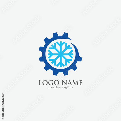 Air conditioning company logo, ac service, air conditioning, heat pumps,  air conditioning logo,  frost fully editable vector template