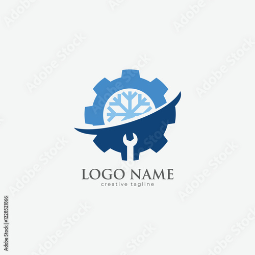 Air conditioning company logo, ac service, air conditioning, heat pumps,  air conditioning logo,  frost fully editable vector template
