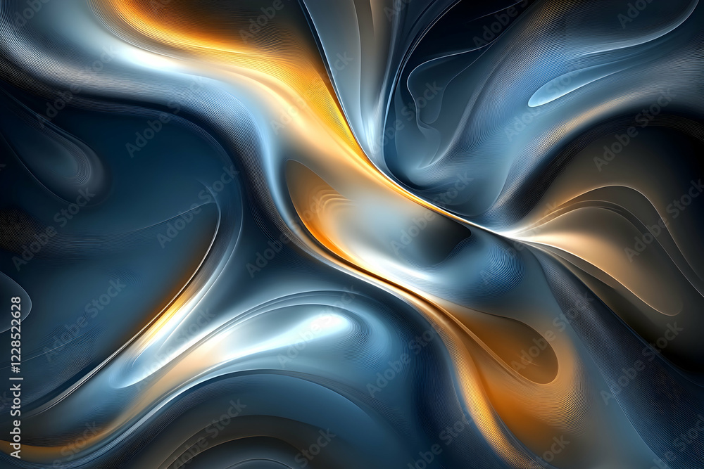 Abstract swirling metallic texture, dark background, design element Abstract swirling metallic texture, dark background, design element