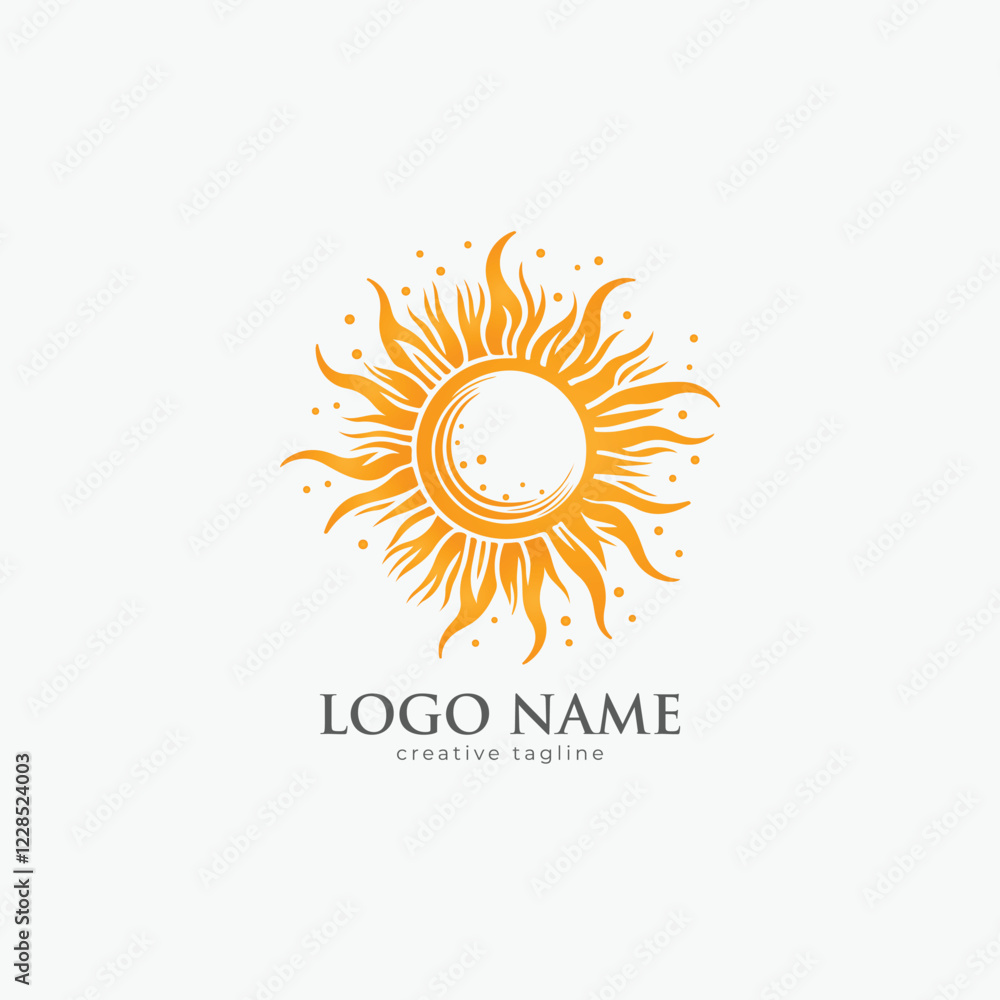 Fototapeta premium Sun logo, sun fully editable vector template