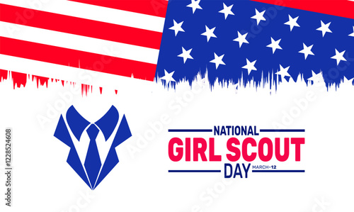 March is National Girl Scout Day. This holiday-themed design is perfect for backgrounds Template, banners, greeting cards, posters with text inscription, and social media posts. Vector illustration.