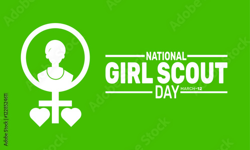 March is National Girl Scout Day. This holiday-themed design is perfect for backgrounds Template, banners, greeting cards, posters with text inscription, and social media posts. Vector illustration.