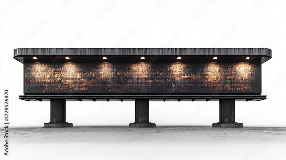 Obraz premium Rusted billboard mockup, urban setting, blank space, advertising