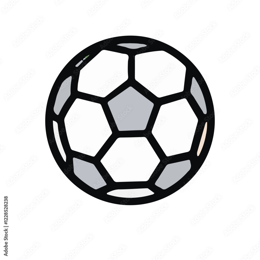 Soccer ball Hand-drawn doodle sports and fitness equipment Soccer ball Hand-drawn doodle sports and fitness equipment