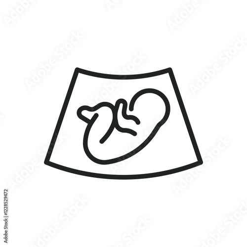 Ultrasound line icons. Editable stroke and Perfect pixel on transparent background