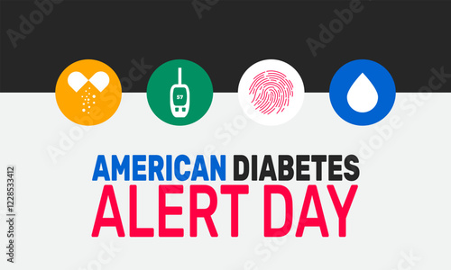  National American Diabetes Association Alert Day. March 31. This holiday-themed design is perfect for backgrounds, banners, greeting cards, posters, and social media posts. Vector illustration.