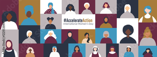 International Women's Day banner. #AccelerateAction