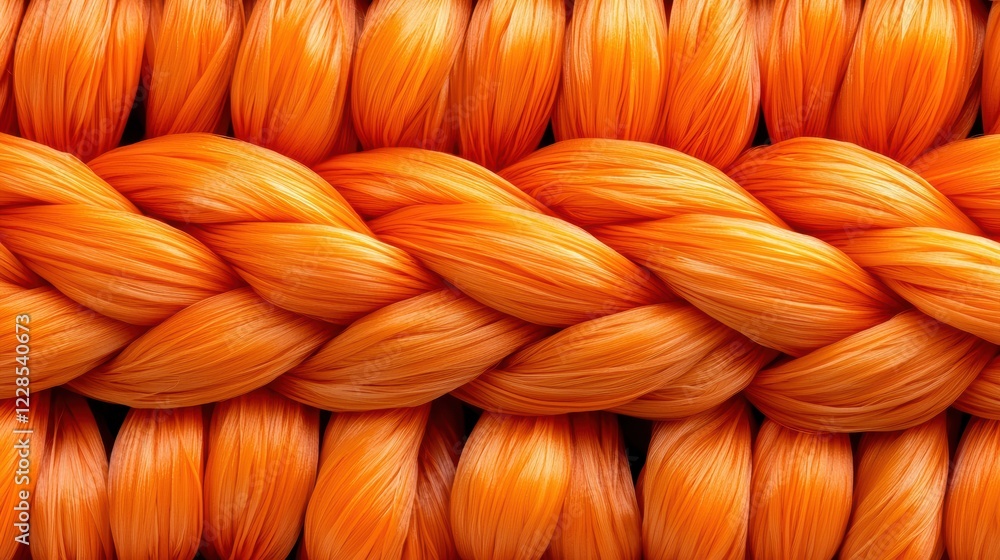 Fototapeta premium Closeup of an intricate orange braid hairstyle, a detailed look at texture, color, and design