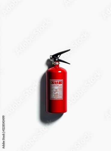 Red fire extinguisher isolated on white background. (1) photo