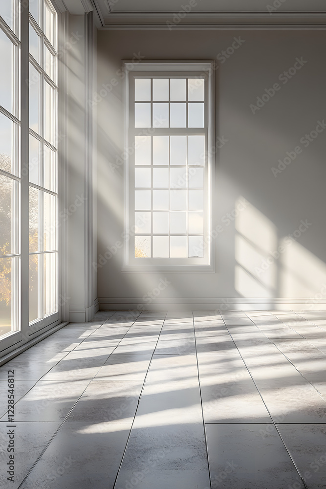 empty room with windows for background empty room with windows for background