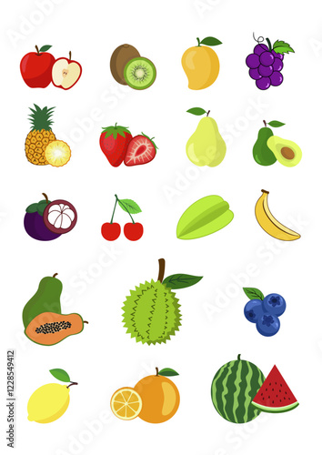 Collection of vector fruit im...
