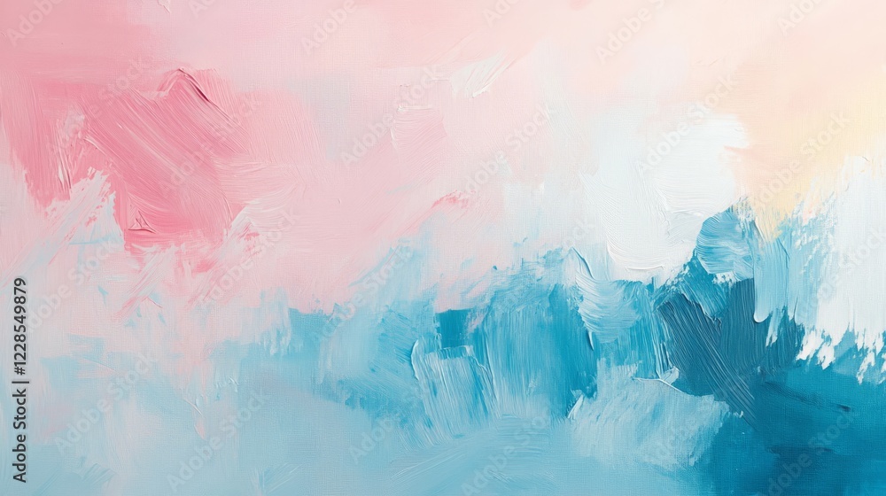 custom made wallpaper toronto digitalAbstract Pastel Pink Blue and White Canvas Painting
