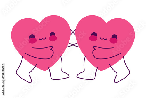 Happy Heart Couple Illustration