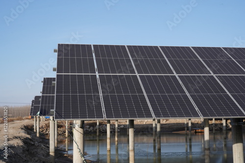 Solar photovoltaic panels on the wate photo