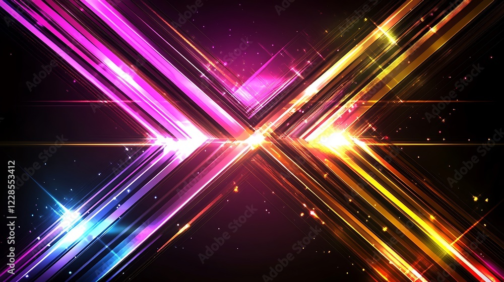 Obraz premium Glowing Diagonal Lines Abstract Art Design