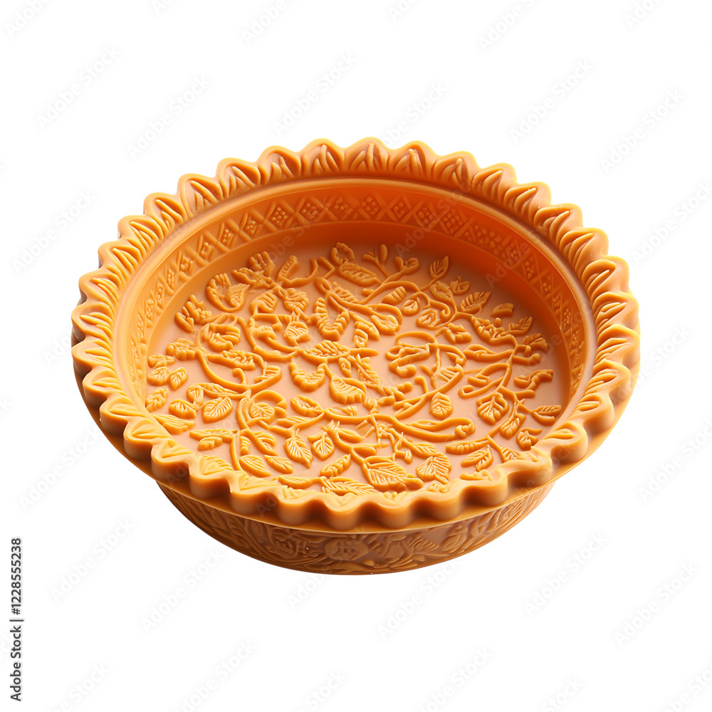 Stylish Silicone Pie Dish with Floral Pattern Isolated on Transparent Background Stylish Silicone Pie Dish with Floral Pattern Isolated on Transparent Background