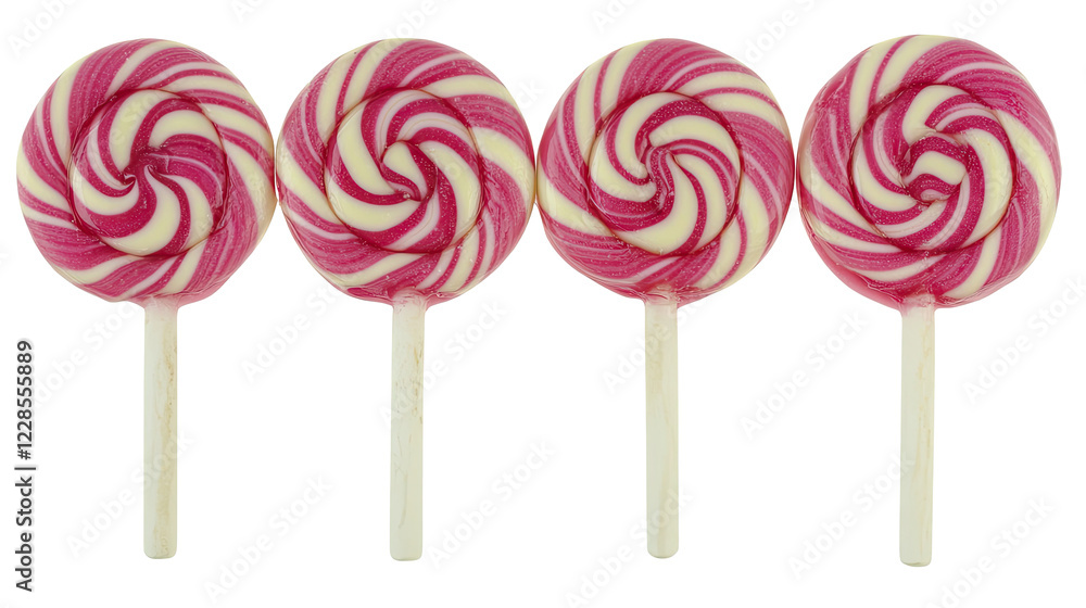 Colorful Pink and White Round Lollipops on Display Generative AI Colorful Pink and White Round Lollipops on Display Generative AI