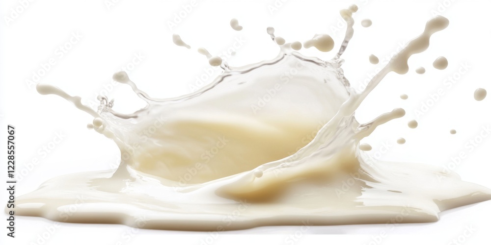 Milk splash crown, white background, dairy ad Milk splash crown, white background, dairy ad