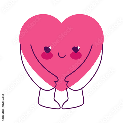 Heart Holding Hands Illustration